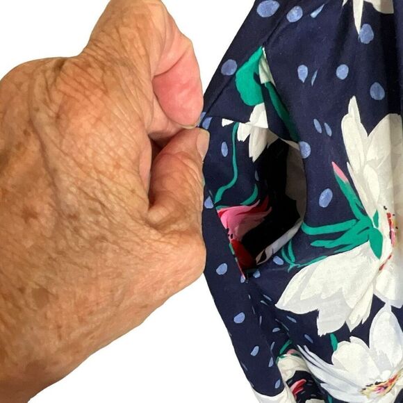 Vintage Clues Collection 10 Overall Dress Black Floral Adjustable Straps Cotton - Picture 7 of 14